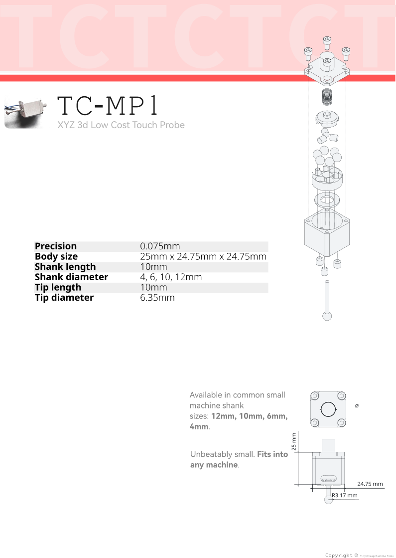 XYZ Touch Probe - TC-MP1